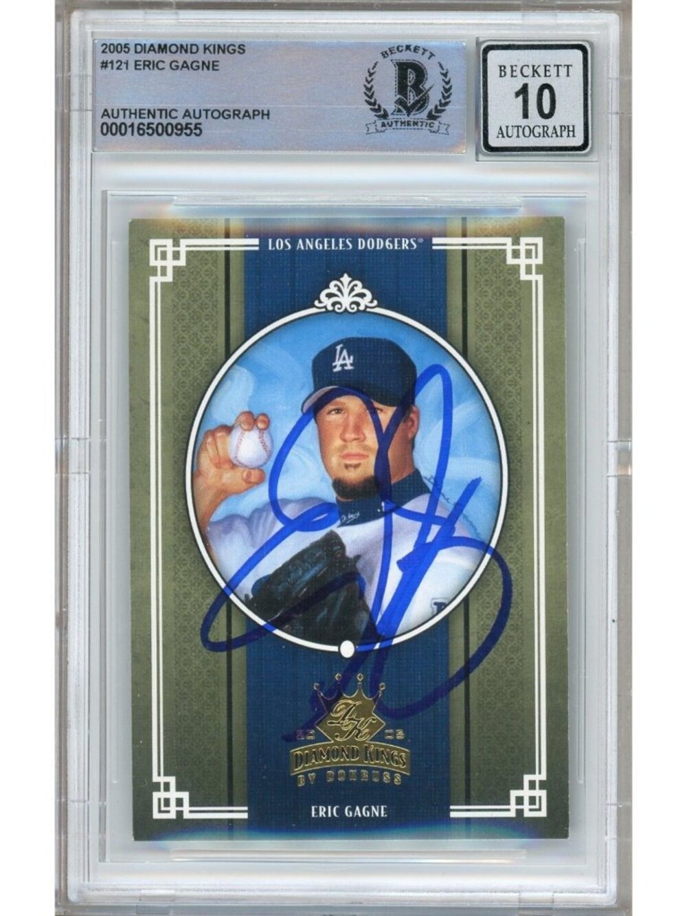Eric Gagne Signed 2005 Donruss Diamond Kings #121 Dodgers BAS BGS Auto 10 Slab